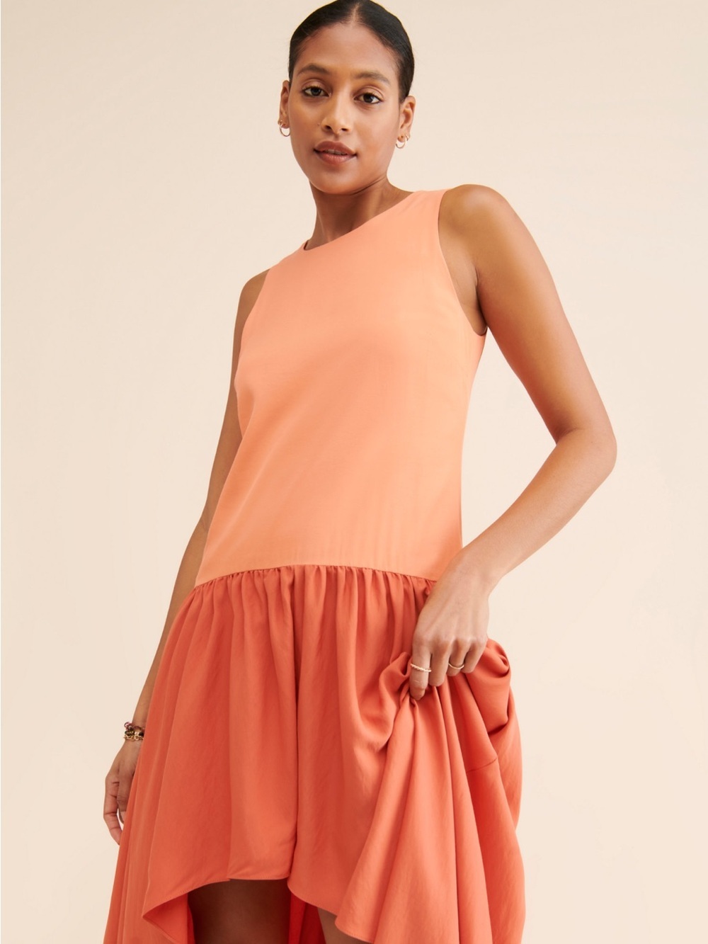Anthropologie Hutch Colorblock Asymmetrical Dress Size M - Picture 2 of 13